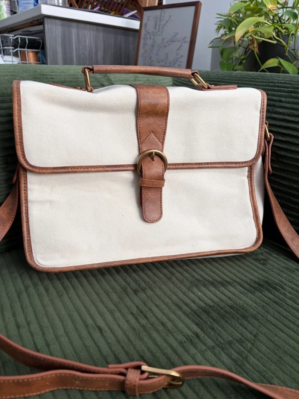 Brandy Melville Canvas Messenger Bag